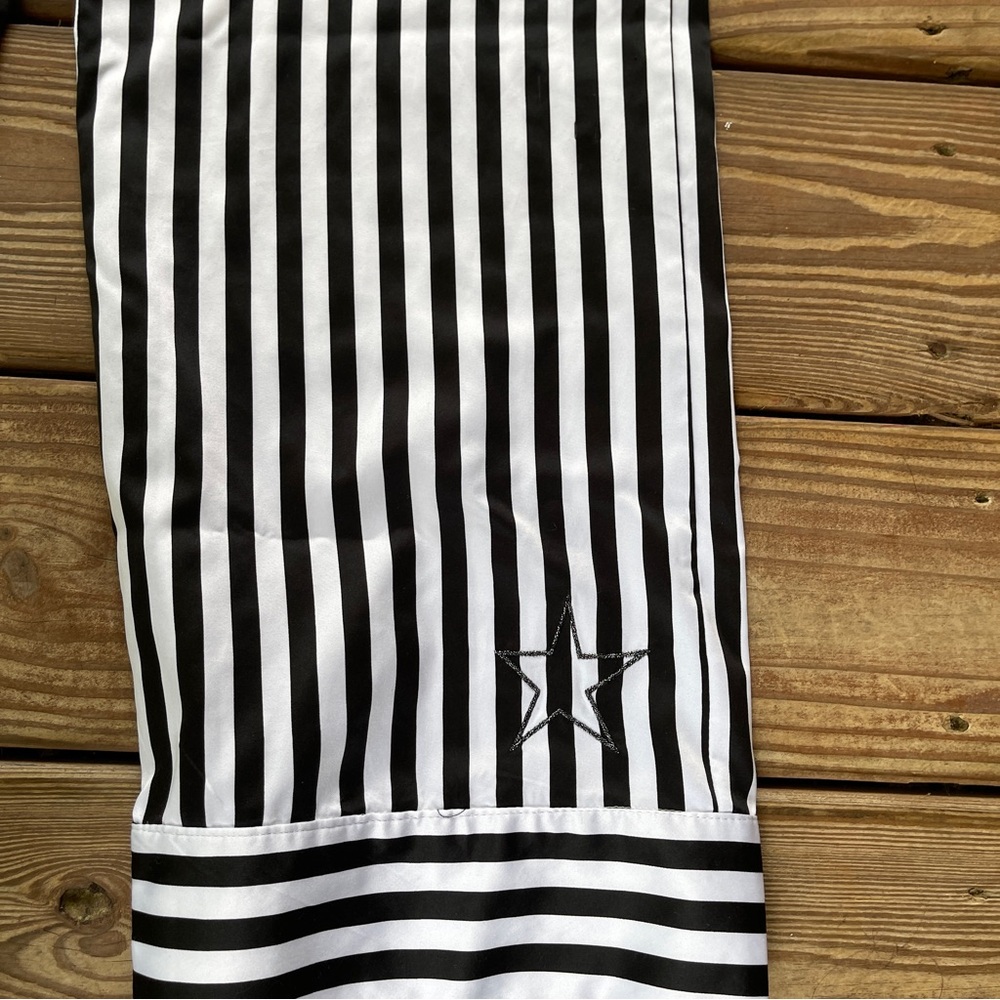 Betsey Johnson Black White Striped Pajama Set Moon Star Sleepwear Size Small - Picture 3 of 16